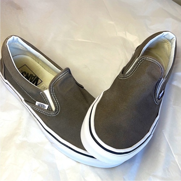 Vans Classic Dark Grey Slip Ons - Picture 2 of 5
